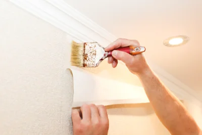 Pose de papier peint à Banne — revêtements muraux et toiles de verre